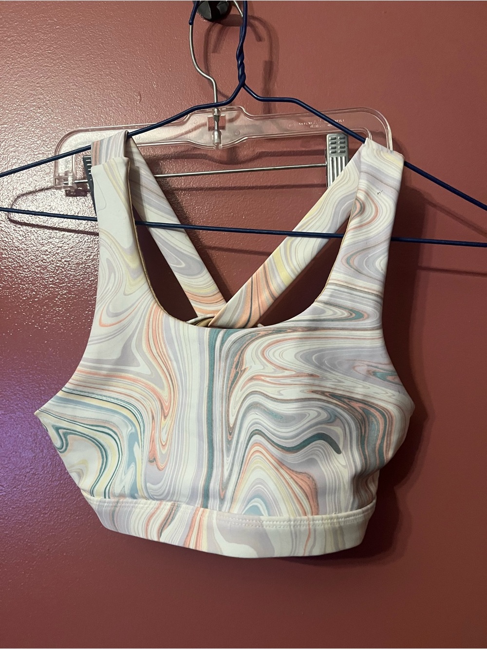 Old Navy Active Beige/White Sports Bra